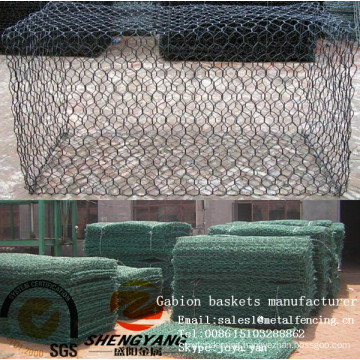 China wholesale gabion mesh boxes 1mx1mx1m factory supplying stone gabion mesh cages twist woven PVC gabion baskets manufacturer